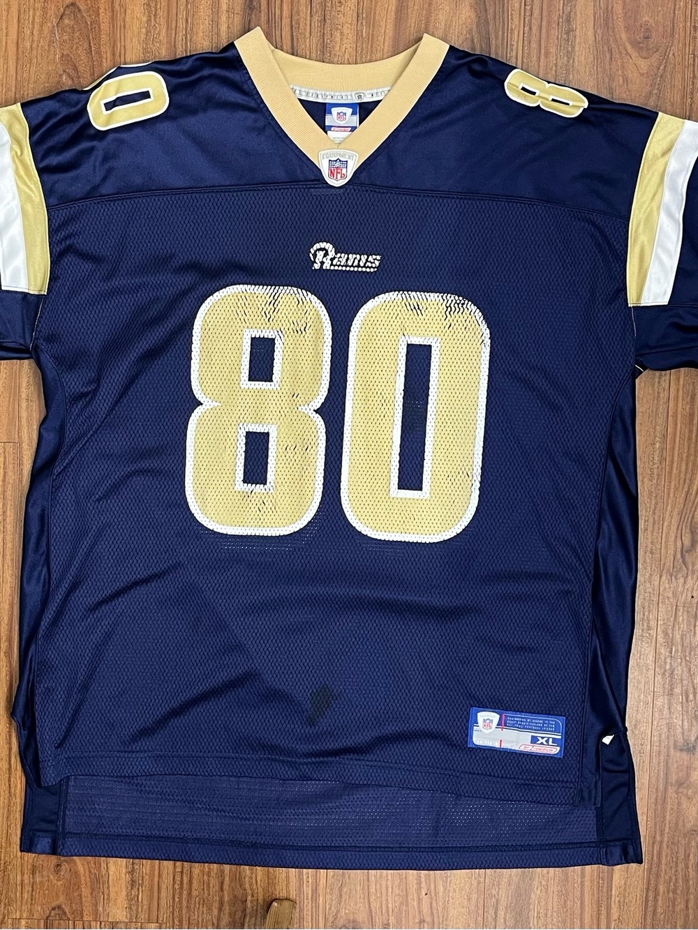 NFL Isaac Bruce St. Louis Rams #80 Navy & Gold Football Jersey